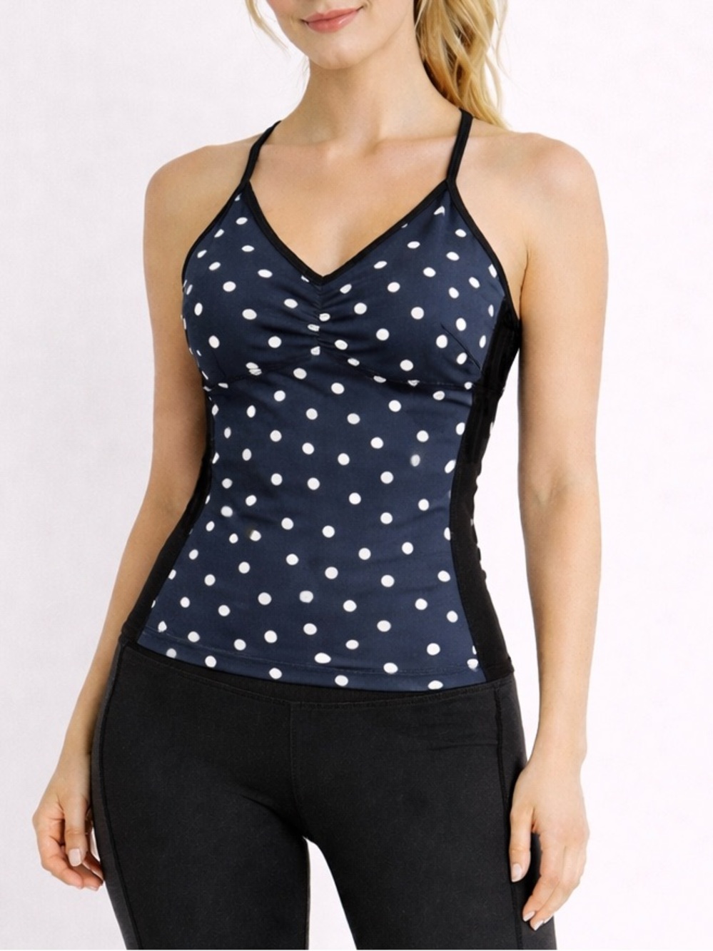 Juicy Couture Polka Dot V Neeck Spagetti Strap Top Size S